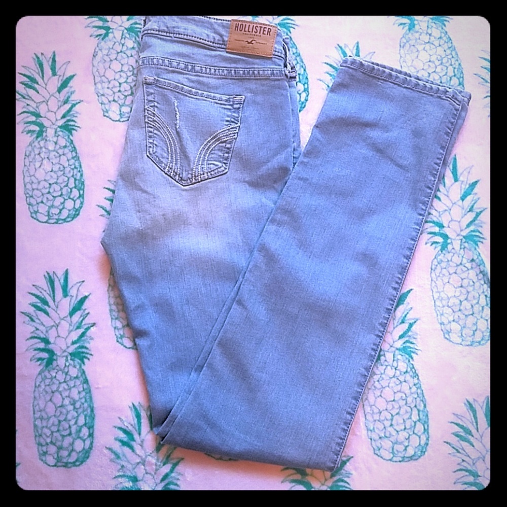 Hollister lightwash slim straight denim jeans